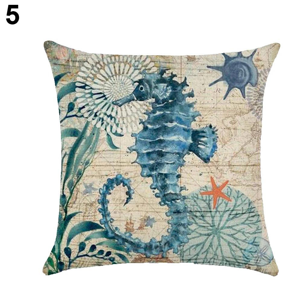 18 дюймовый Винтажный чехол с морской раковиной Китом черепахой декоративная