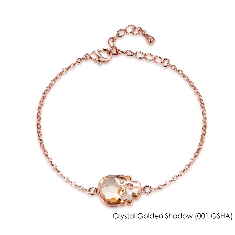 Malanda кристаллы от Swarovski браслеты с черепами браслеты для женщин новые модные браслеты из розового золота свадебные украшения подарок для девочек - Окраска металла: Crystal GSHA