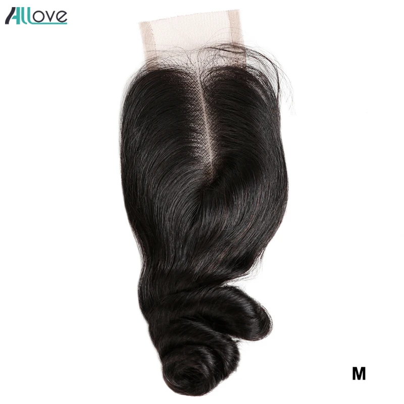 Allove бразильские свободные волнистые кружевные волосы NON REMY средняя часть