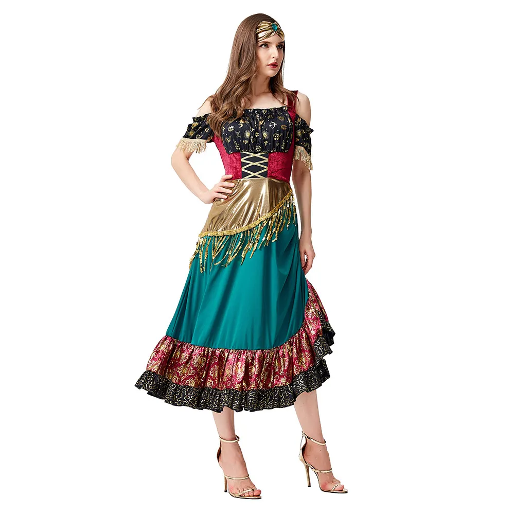 

Dresses For Women Sleeveless Off The Shoulder dresses Gypsy Maxi Dress Printed Long Dress Halloween Carnival Dress Suit