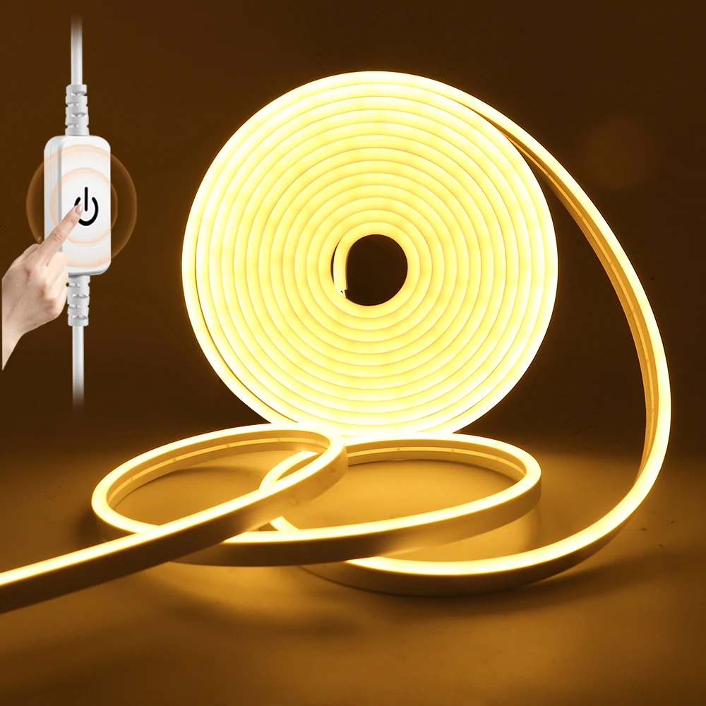 

Светодиодная лента, 5 в постоянного тока, неосветильник свет, питание от USB, сенсорный диммер, переключатель, гибкая неоновая веревка, светил...