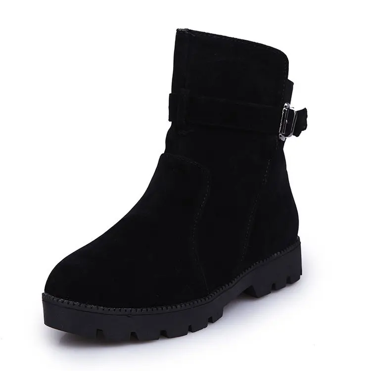 

New Women Warm Snow Ankle Boots Buckle Match Solid Martin Boots Shoes High Quality Girls Hot Sale Winter Boots fgb78