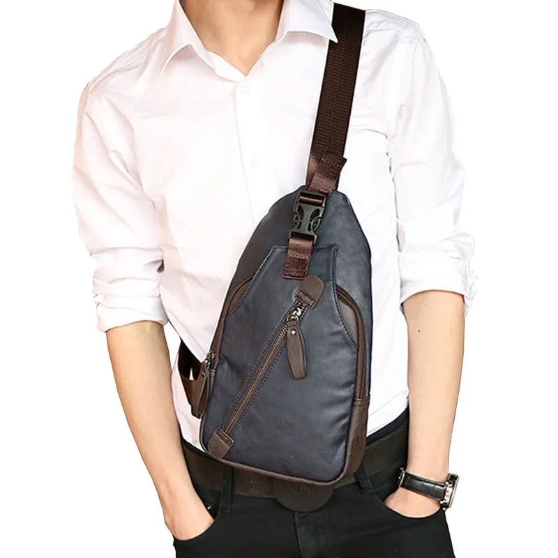 Мужская кожаная/нейлоновая дорожная сумка-мессенджер через плечо модная
