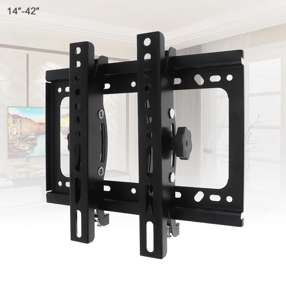 

Universal 45KG Adjustable TV Wall Mount Bracket Flat Panel TV Frame Support 15 Degrees Tilt for 14 - 42 Inch LCD LED Monitor