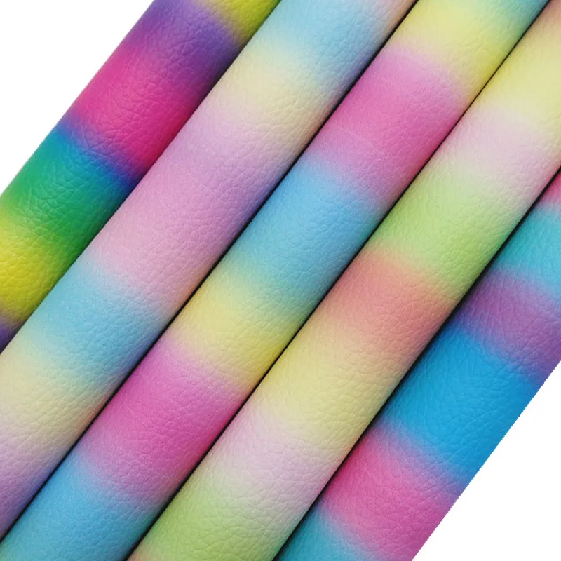 Радужная синтетическая кожа текстурированная личи искусственная тканевые листы