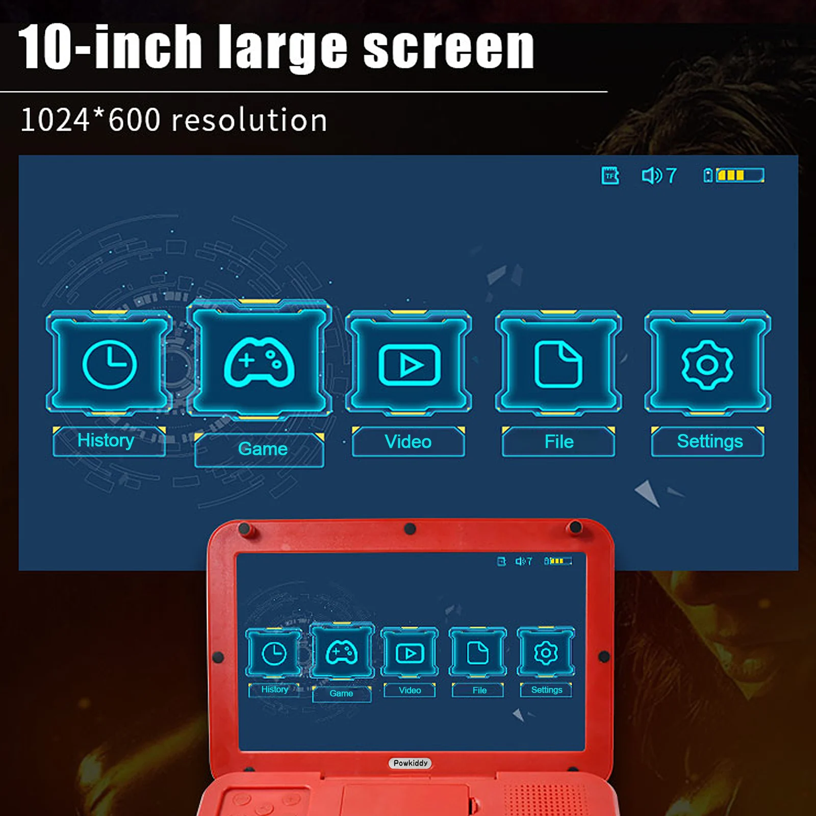 POWKIDDY A13 10 дюймов игровой джойстик с двумя джойстиками аркадная A7 архитектура