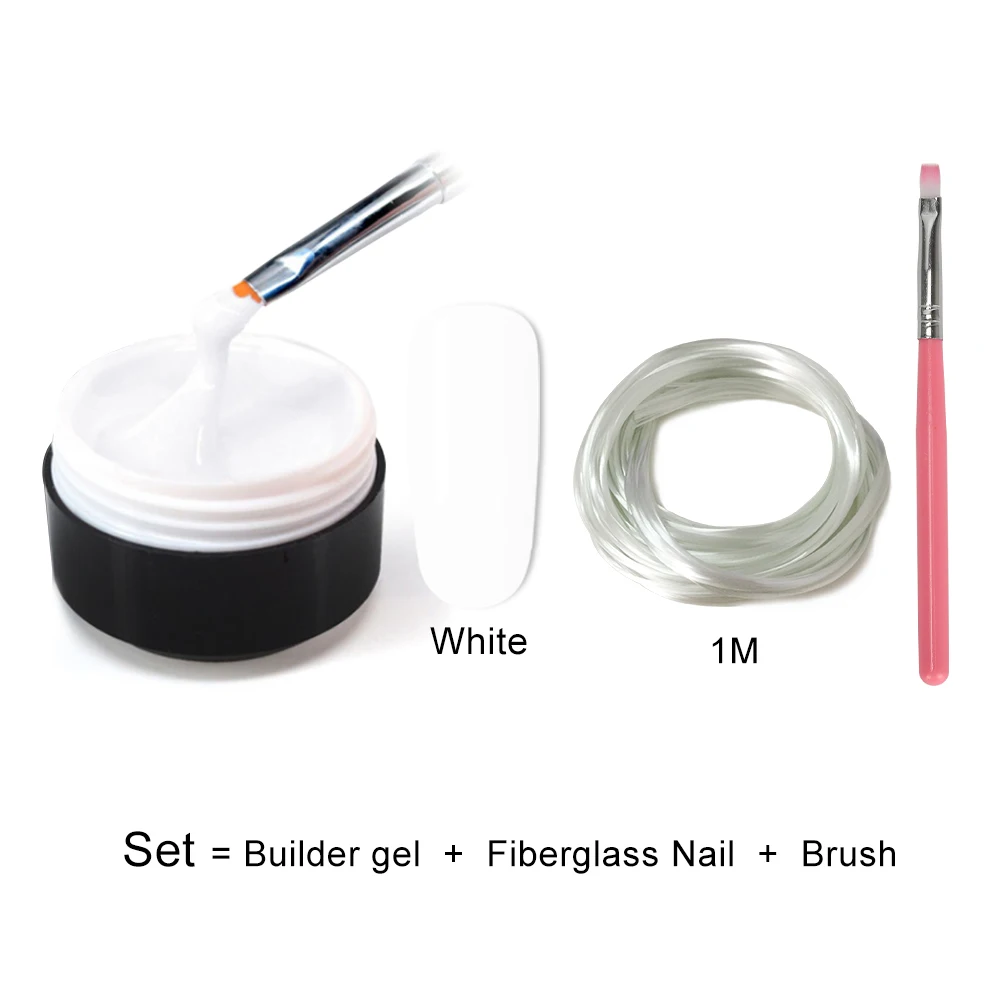 builder kit-white Полигель набор быстрое строительство кристалл ногтей Удлинительный УФ-гель лак полигель прозрачный розовый гель комплект лаков замочить от 15 мл - Цвет: builder kit-white
