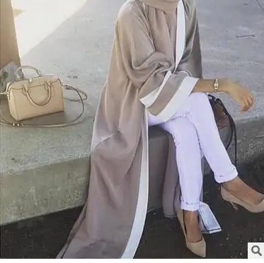 1 шт./лот модная повседневная одежда в полоску для взрослых Турецкая мусульманская абайя Дубай платье кардиган халат Женская абайя
