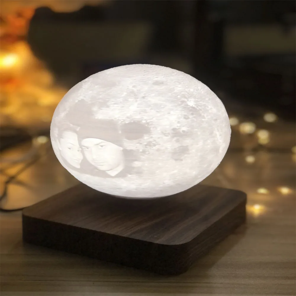 Customizable Creative 3D Magnetic Levitation Moon Lamp Night Light Rotating Led Floating Home Decoration Holiday | Освещение