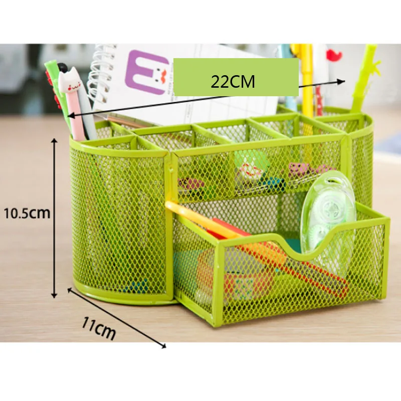 

Metal Mesh Desktop Office Organizer Pen Pencil Holder Study Storage Pen Holder Multi fuction