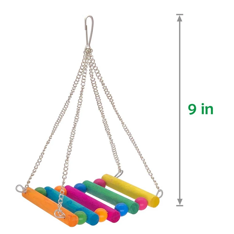 6 шт. натуральные деревянные качели птицы жевательные игрушки попугай гамак