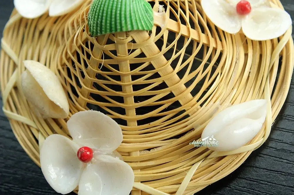 Philippines Handmade Straw Hat with Seashells Tourist Travel Souvenir 3D Fridge Magnet Craft GIFT IDEA | Дом и сад