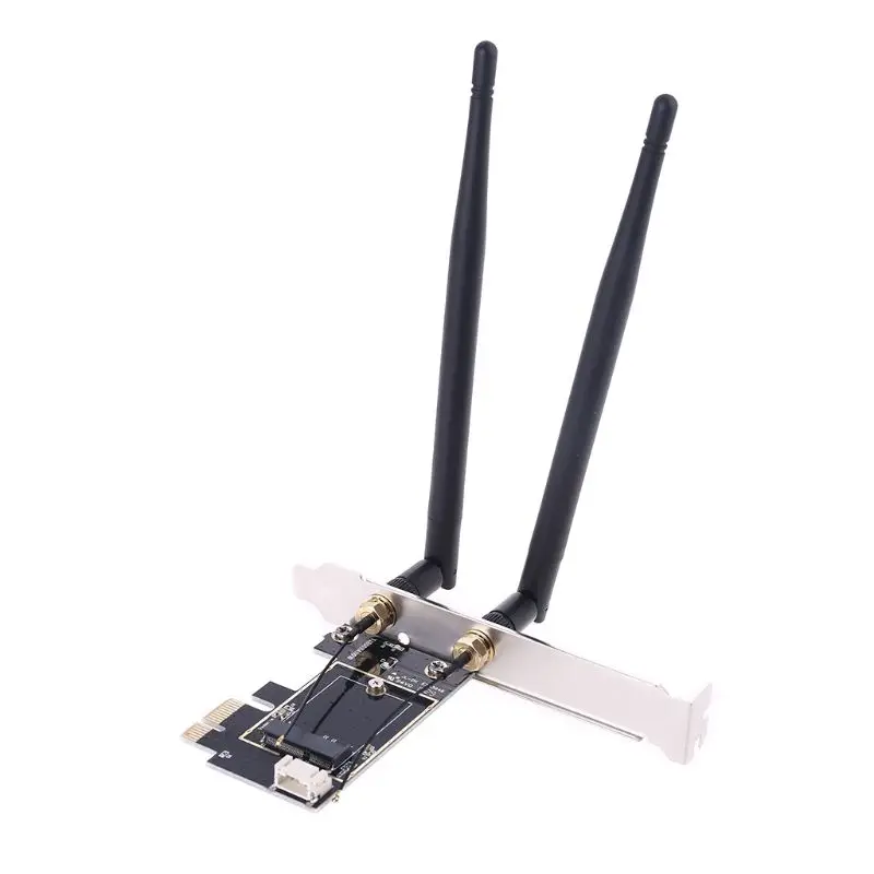 

New Wireless Card to pciE-1X to NGFF-Ekey PCIE Laptop Pc WIFI WLAN Card Adapter Dual Antenna Adapter Board