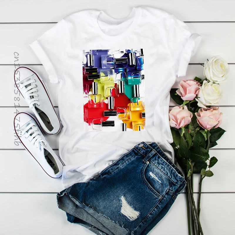 

Premium Women 3D Print Paint Beauty Make Up Tops Tshirts T Clothes Shirt Womens Ladies Graphic Female Tee T-Shirt Clothing