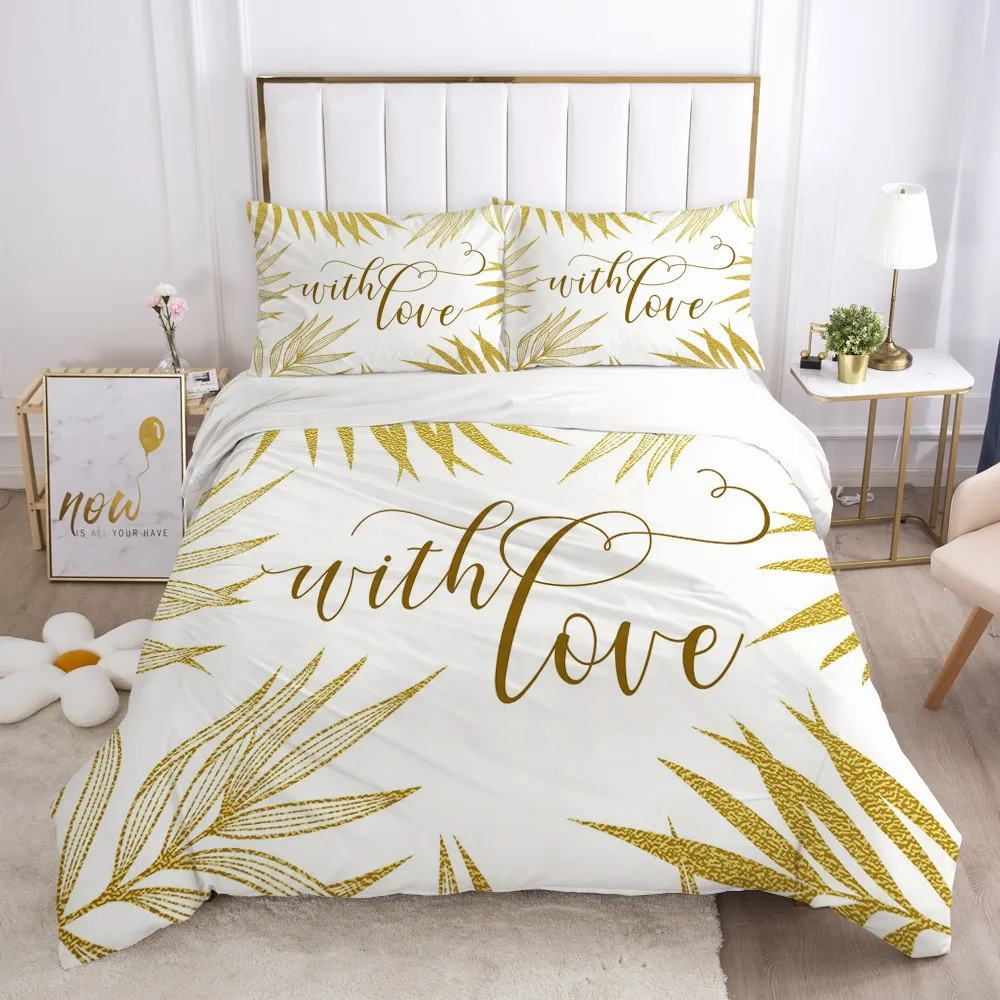 

3D Duvet Cover Sets Bedding Set Comforter Cover Pillow Covers King Queen Full Double Size Modern Style Design Black Home Texitle