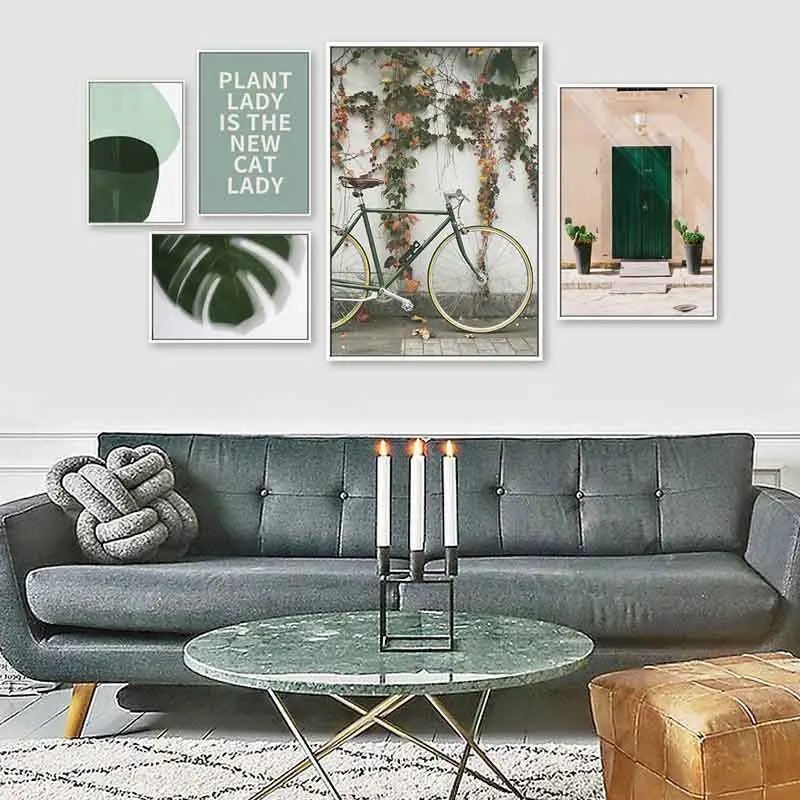 Настенный постер на холсте в скандинавском стиле картина с принтом зеленых