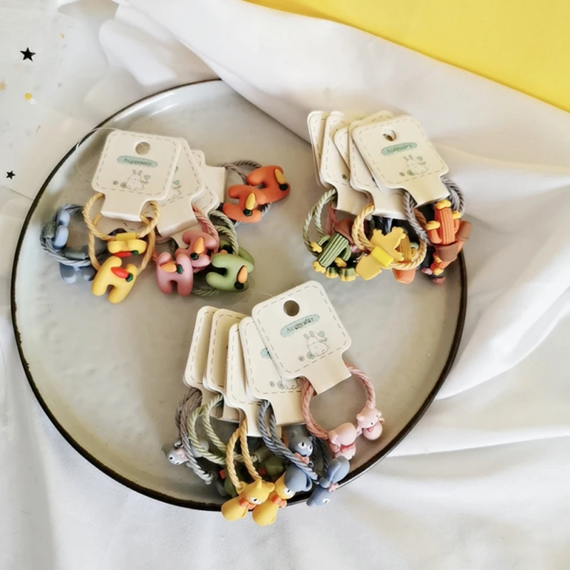 Аксессуары для волос маленьких девочек 5 пар милые резинки с изображением