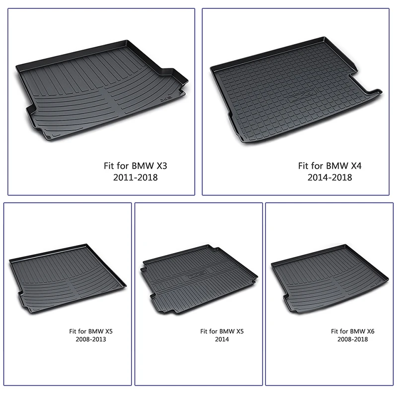 

For BMW X1 X3 X4 X5 X6 E84 2 3 5 7 Series F45 F30 F31 F34 F10 F11 F07 G30 G31 G38 F01 F02 F03 F04 1Set Car Cargo Trunk Mat