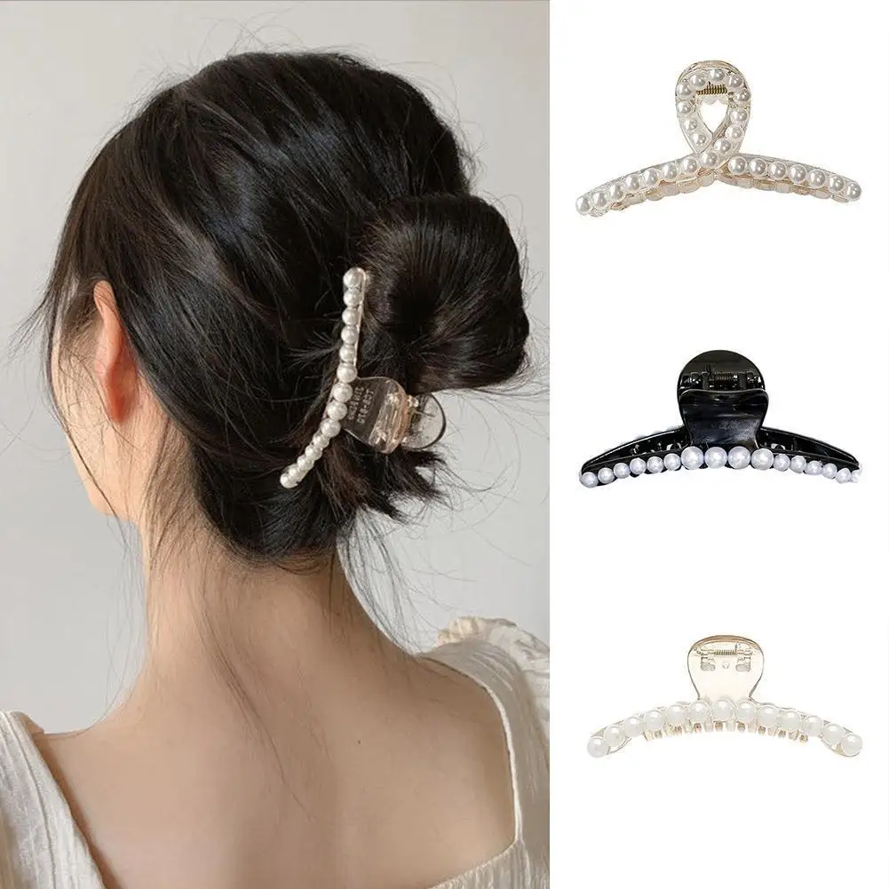 

Korean Pearl Beads Acrylic Hair Claws Elegant Hair Accessories Women Hair Clips Ladies Fashion Headwear Barrettes