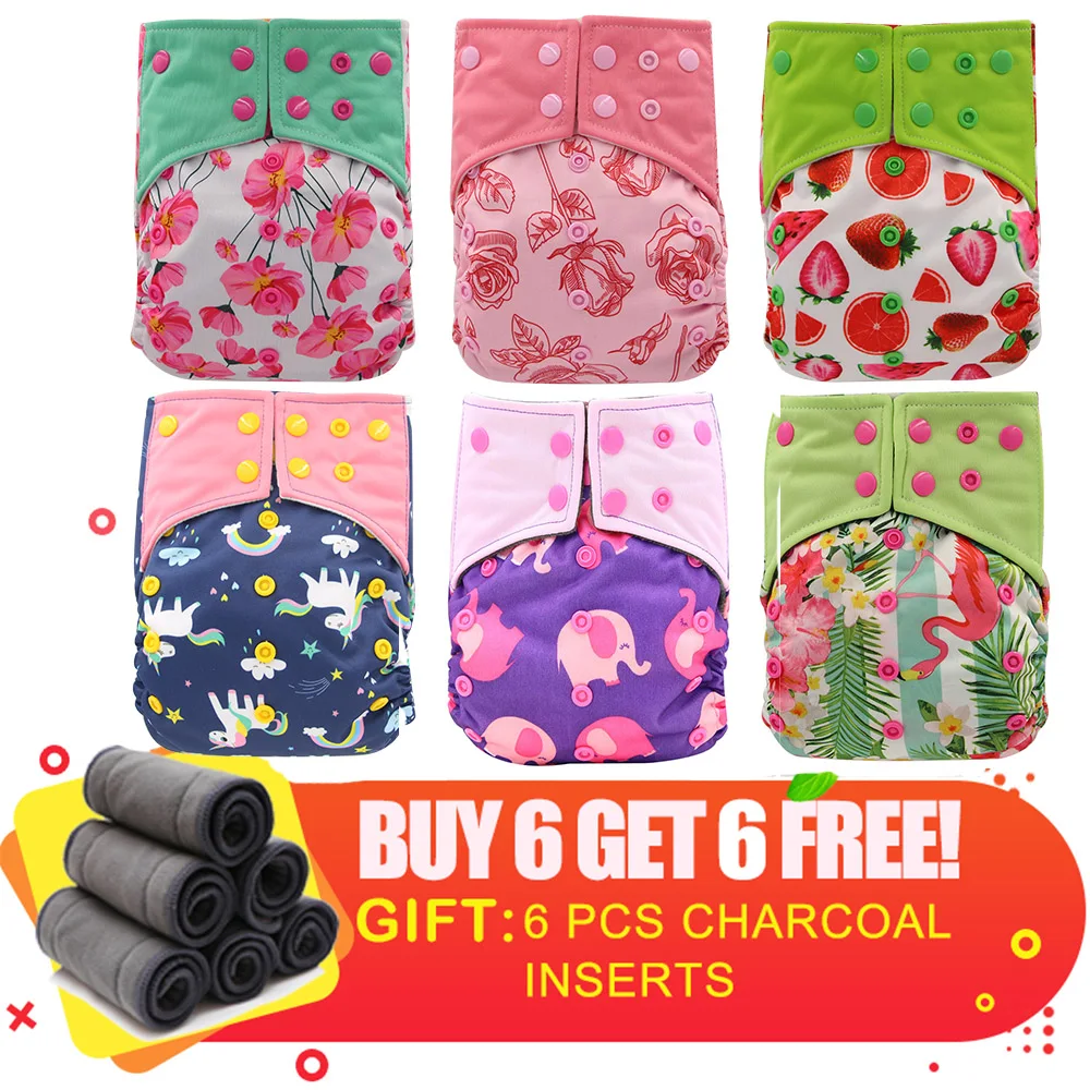 Тканевые подгузники Ohbabyka AI2 Детские водонепроницаемые для мальчиков и девочек |