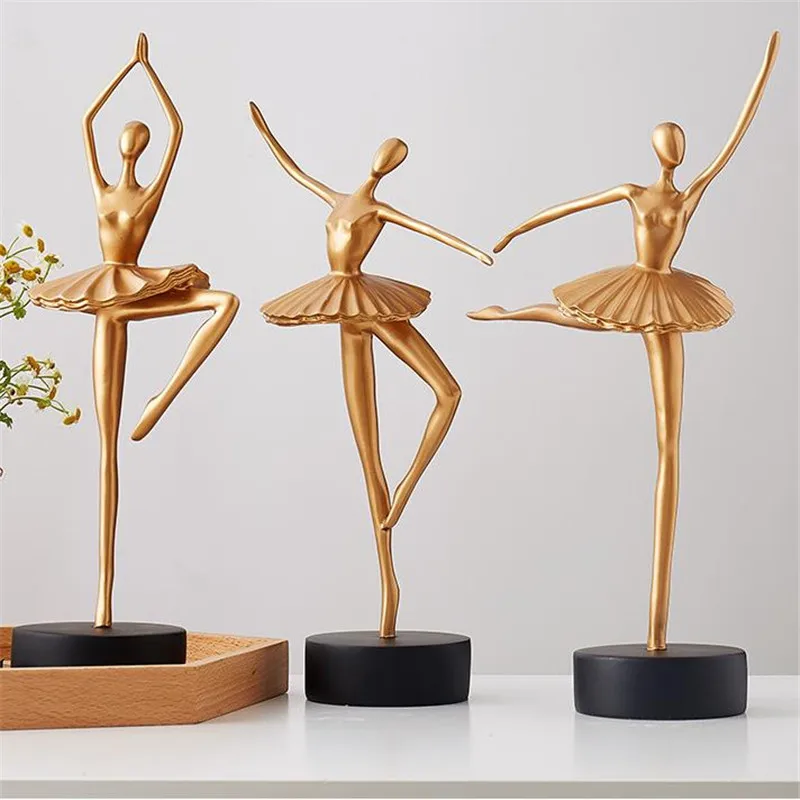[HHT] современного балета Скульптура девушки характер украшения гостиной винный