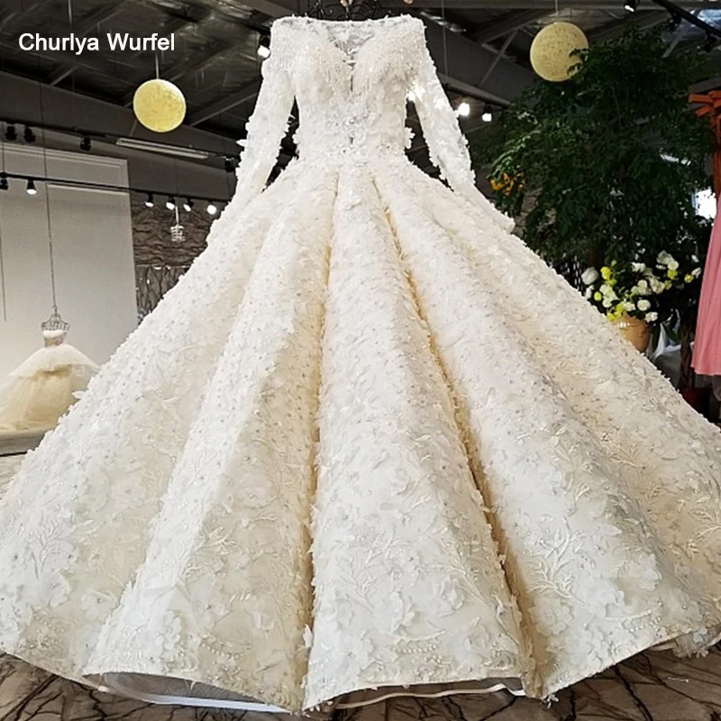 LS87412 свадебное платье с рукаваминовый популярный дизайн длинными рукавами 3D