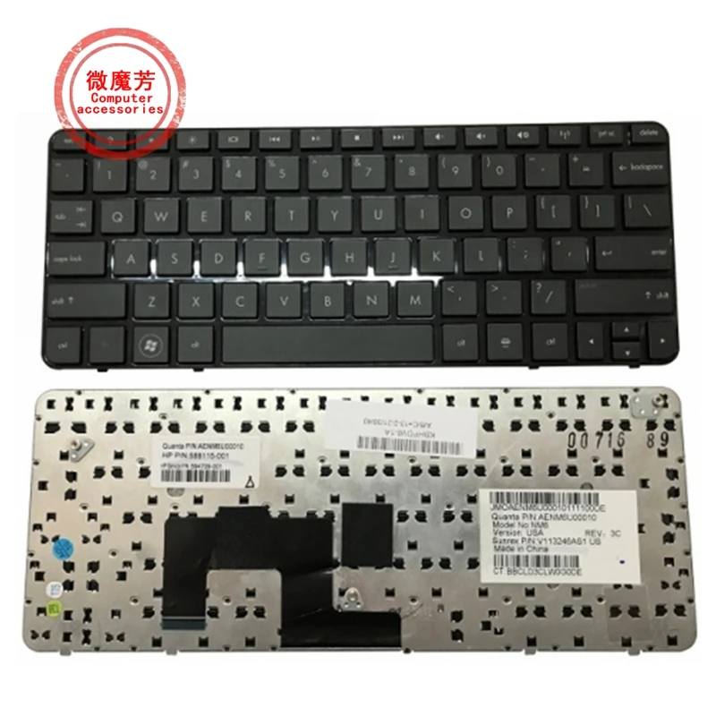 

NEW 587829-001 590526-001 594706-001 588115-001 For Hp Mini 210-1000 210t-1000 210-1000vt 2102 US black laptop keyboard