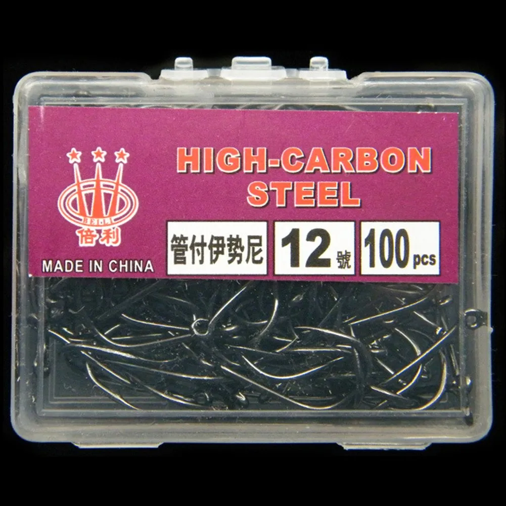 

100pcs/box Fishhook Fish Treble Catfish Circle Hooks For Soft Lure Carbon Steel Fish Hook Carbon Steel Winter Fishing Tackle