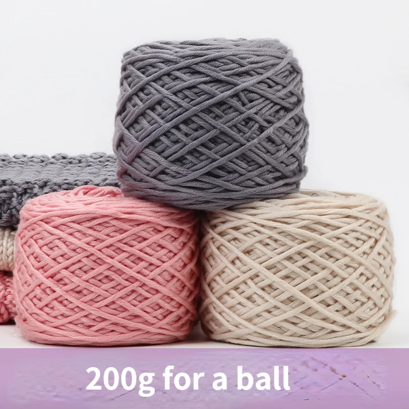 200g/ball Soft Silk Milk Cotton Yarn Thick Yarn Knitting Lover Scarves Hand Knitting Wool Crochet Yarn Weave Thread DIY Sweater