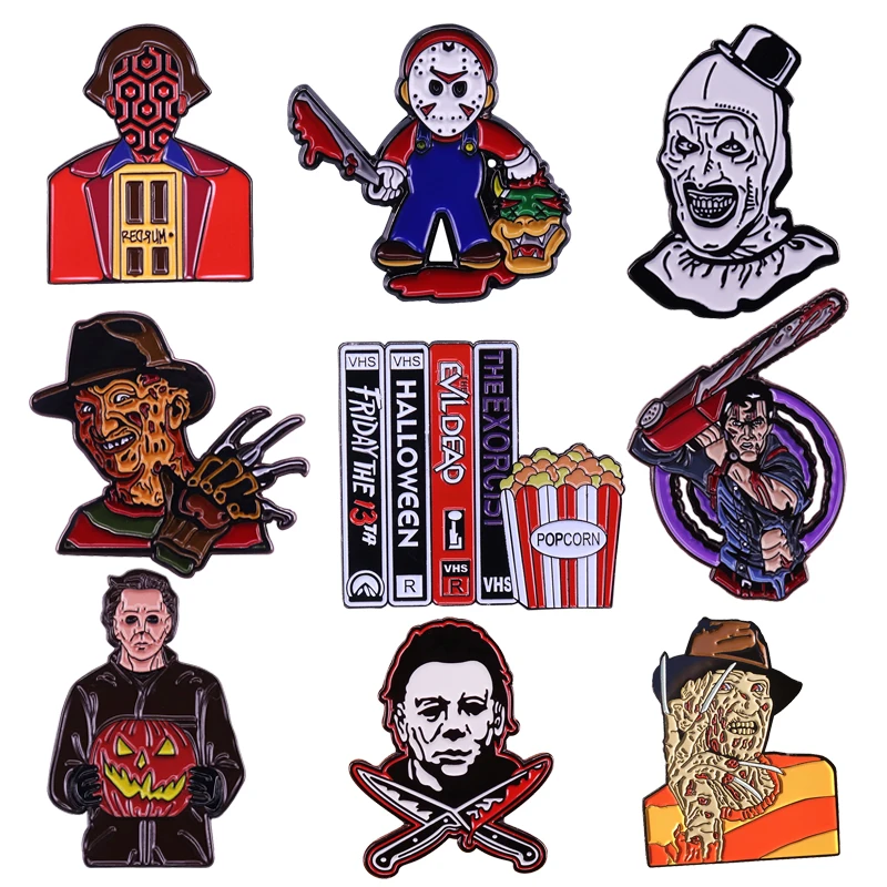 DZ10 22 Стиль Коллекция фильмов ужасов жесткие эмалированные булавки для женщин и