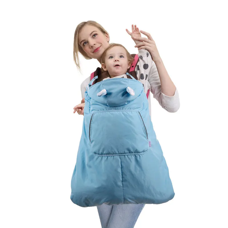 

Windproof Baby Carrier Cloak Velvet Cape Winter Warm Cover Wind Out Necessary Carrying Children Backpack Sling M119