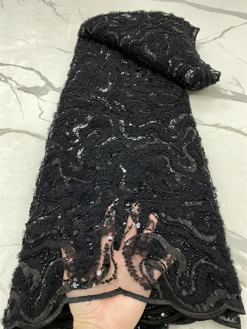 Черная африканская кружевная ткань 2021 высокое качество пайетки французская