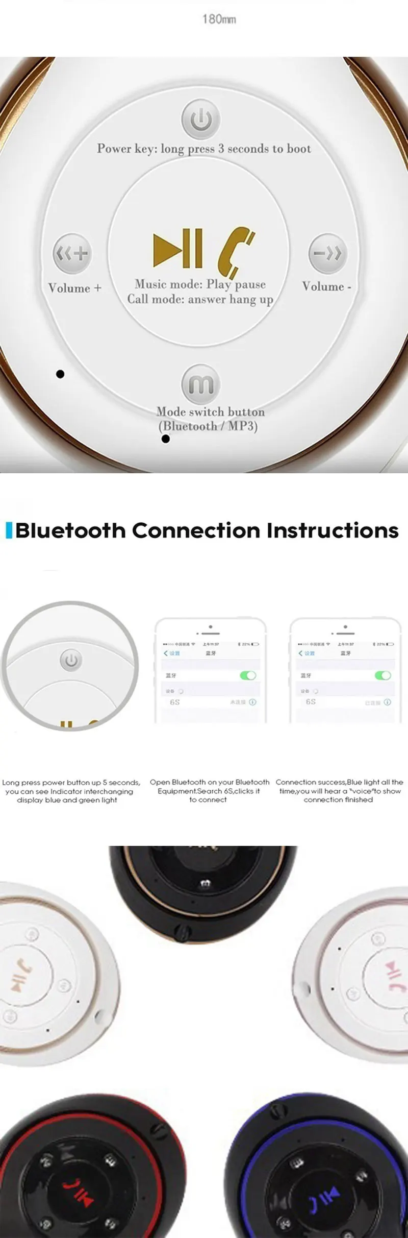 Беспроводная bluetooth-гарнитура беспроводные наушники Bluetooth стерео HIFI Складные портативные наушники с микрофоном TF карта AUX кабель