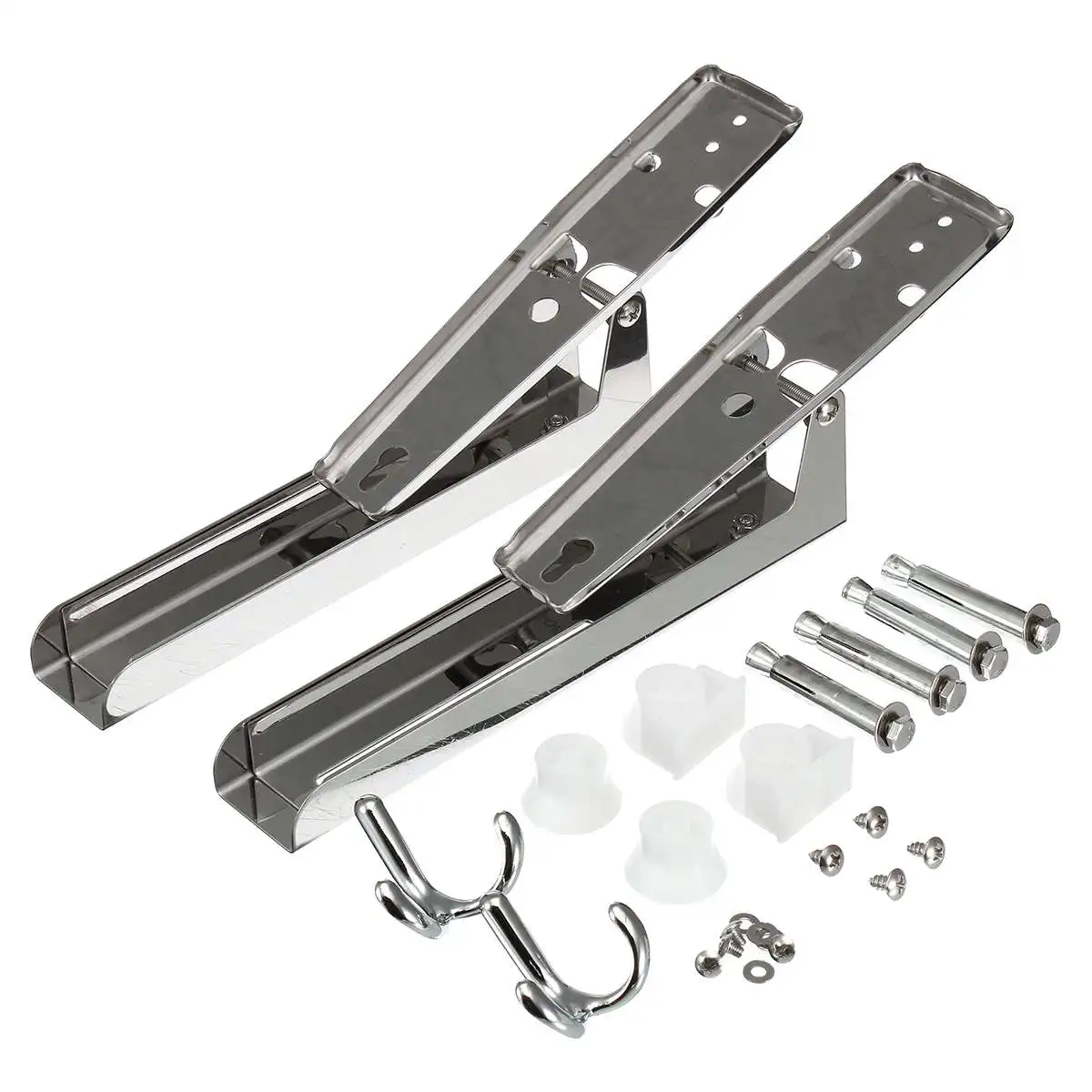 

Foldable Stainless Steel Support Frame Stretch Shelf Rack Kitchen Microwave Oven Wall Mount Bracket Holder Silver Black