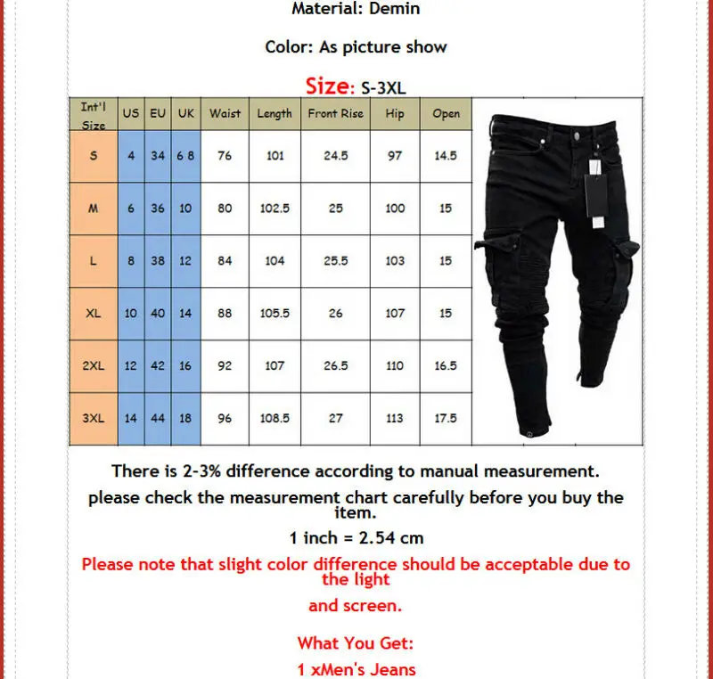 

Men's Jeans Torn Holes Slim Spring Holes Fashion Skinny Skinny Long Pencil Pants Men Hip-Hop Pants Clothing