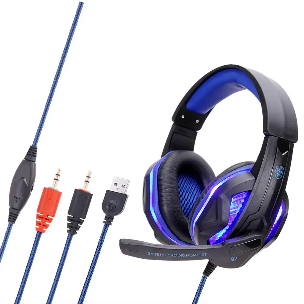 Игровая гарнитура наушники проводные геймерские стерео звук гарнитуры с