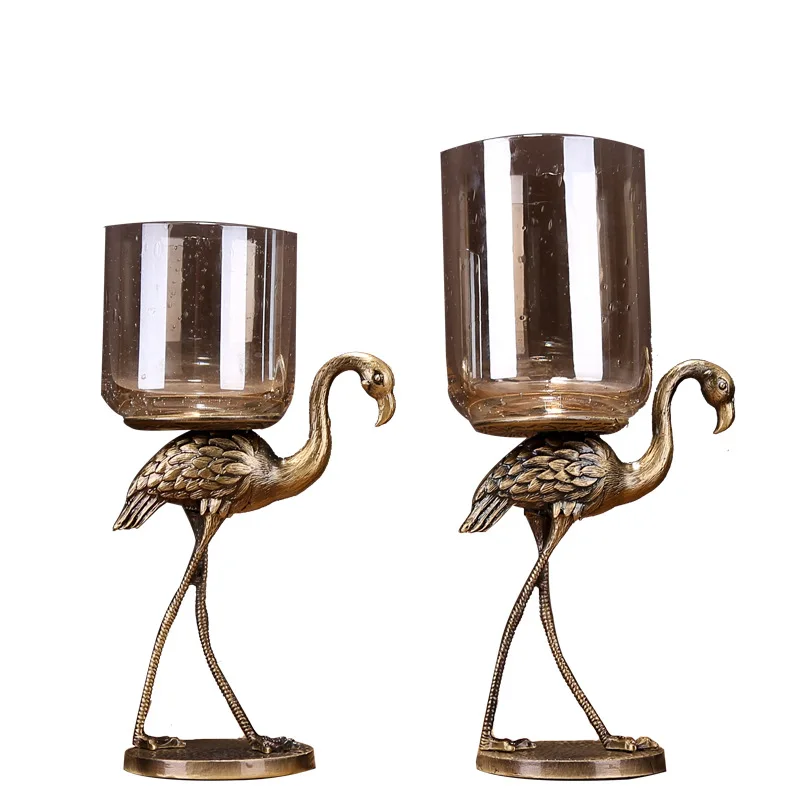 Скандинавский стеклянный подсвечник металлический декоративная подставка в