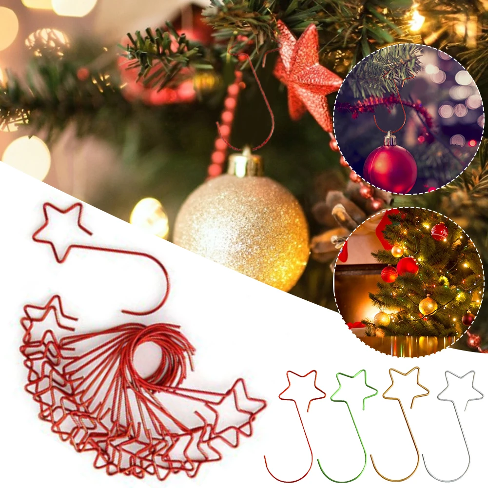

New High Quality 20pcs Metal Hook Christmas Ornaments Hanging Pendants Xmas Tree Decor New Year Christmas Party Decoration