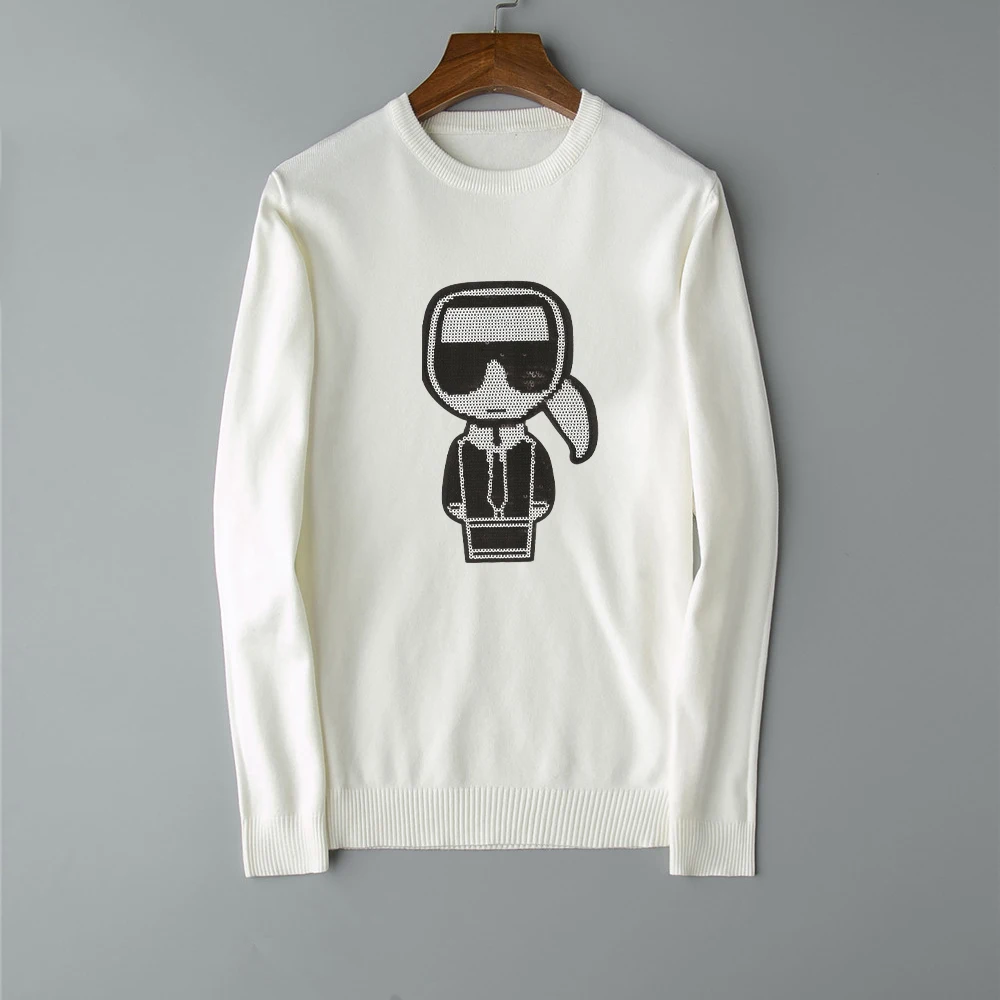 

Seestern brand men's sweater sequined laofoye figure fashion autumn winter long sleeve new knitted Cartoon character Pullover