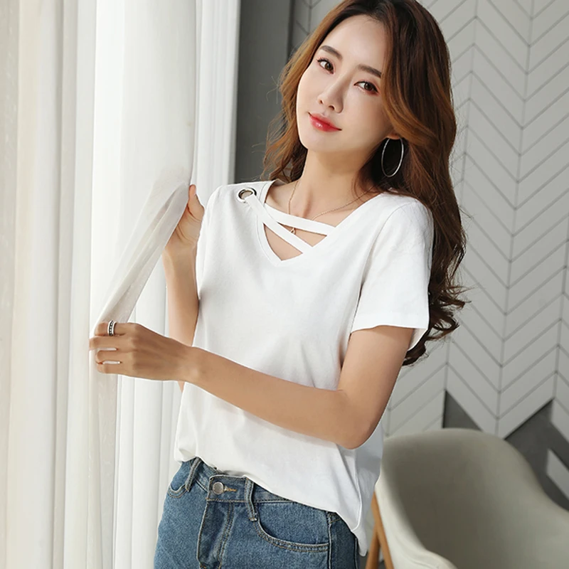 

shintimes Tshirt Women 2020 Cotton Fashion Woman Clothes T Shirt Big Size Summer Casual T-Shirt Poleras Mujer Tee Shirt Femme