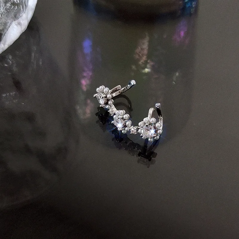 Роскошные серьги-клипсы SRCOI с французским искусственным жемчугом и цветком