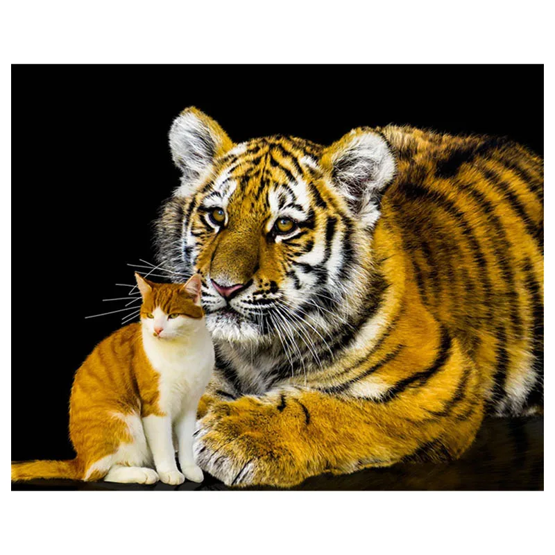 

YI BRIGHT 5D DIY Diamond Painting Animal Diamond Cross Stitch Tiger Cat Diamond Mosaic Embroidery Home Decoration