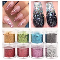 1 box nail glitter powder mix 0 2mm1mm chunky sequins pigment holographic hexagon nail art 3d glitter decals for nail art decor