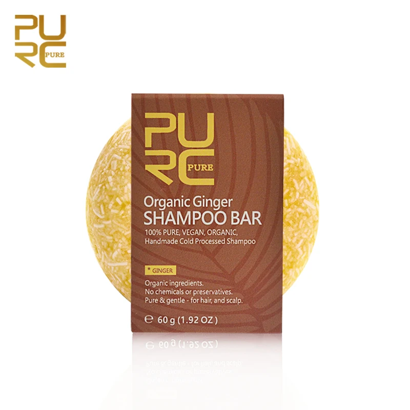 

PURC Organic Handmade Cold Processed Ginger Shampoo Bar for Hair Loss Treatment Growth Hair Natural No Chemicals Vegan