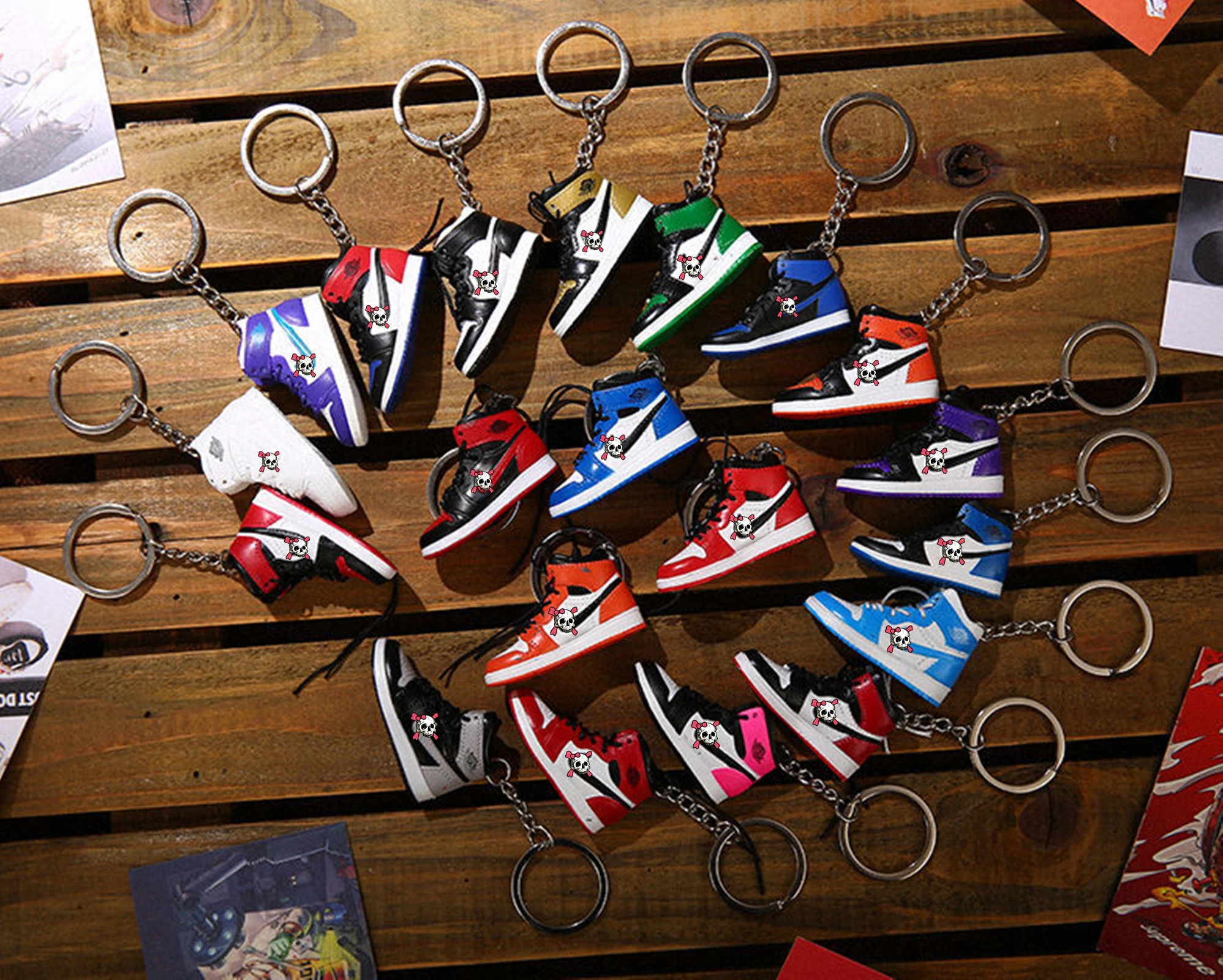 

3D Mini Sneaker Keychain AJ Shoes Model Backpack Car Pendant Sports Shoes Jewelry New Air Basketball Shoes Charm Keyring Gift