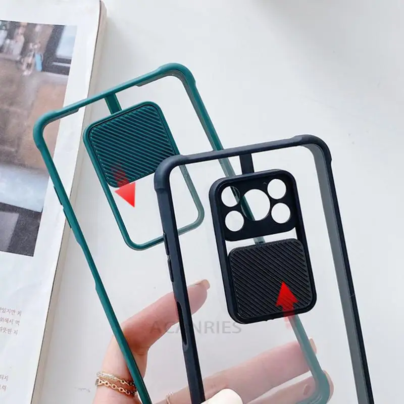 transparent slide camera protect phone case on for xiaomi redmi note 9 pro max 9 s note9 9s 9pro 4g poco x3 pro nfc clear cover free global shipping