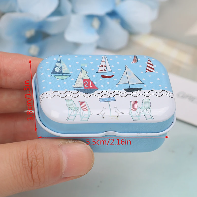 

1pc Colorful Mini Tin Box Tablet Box Mini Cute Medicine 7Day Weekly Storage Pill Case Organizer Health Care Pill Box Random