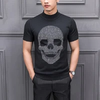 spring mens sweater comfortable t shirt style hot diamond 3d casual knit pure color pullover loose customization