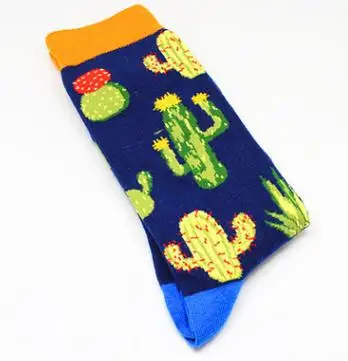 4 Носки с рисунком PacMan, фолифора, пингвин, кактус, головоломка, тигр, носорог, ласточка, панда, будильник, радио, Мультяшные мужские хлопковые носки - Цвет: 4