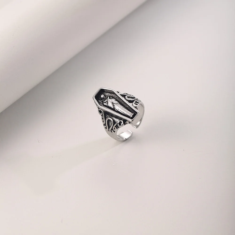 Мужское винтажное серебряное молитвенное кольцо в стиле панк для женщин |